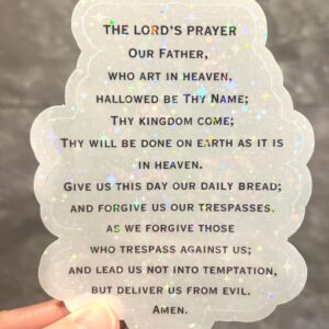 The Lords Prayer Holographic Sticker - Our Father Prayer - Faith Gift