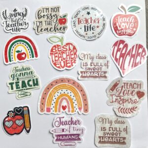 Teacher Sticker Set (14 Designs) - Planner and Classroom Stickers - Waterproof Laminated Stickers
